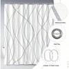 Grey and White Striped Polyester Shower Curtain, 72 Inches Long, Weighted Hem, Waterproof, with Hooks, Machine Washable. - 4 of 4