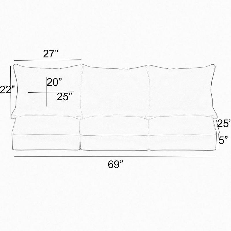 Sunbrella Textured Outdoor Corded Sofa Pillow and Cushion Set Green, 3 of 8