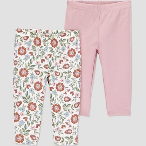 Carter's Just One You® Baby Girls' 2pk Floral Pants - Pink - 1 of 3