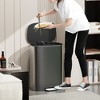 13 Gallon 50L Kitchen Foot Pedal Operated Soft Close Trash Can - Stainless Steel Ellipse Bustbin, Silver 2Feet H - 2 of 4