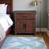 FurniFact,Brown 2-Drawer Wood Nightstand with Modern Design for Bedroom Storage - 3 of 4