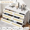 Rattan Dresser for Bedroom, 6 Drawer Dresser for Bedroom, Modern Wide Chest of Drawers with Anti-Tip Kit & Smooth Slide Rail, Wood Storage - 3 of 4