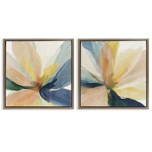 Stupell Industries Abstract Sunshine Florals 2pc Floating Frame Art Set - 1 of 4