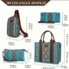Infurnic Backpacks 4PCS Women's Purse Tote, Retro Work Satchel Lightweight, Boho Chic Tote, Blue, 4.7"*10.6"*8.4" - 3 of 4