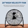 BestParts 20" High Velocity Floor Fan – Heavy Duty Metal, 3-Speed, Oscillating, Industrial Black - 3 of 4