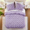 PAGED Comforter Set Textured Floral Bedding Comforter Sets All-Season Comfort Bedding Set with Bow Tie Accents - 3 of 4