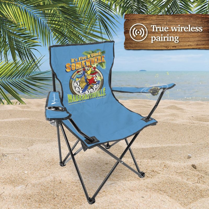 Margaritaville Camp Folding Chair with Waterproof Wireless Speaker, 4 of 9