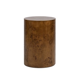 Jennifer Taylor Home Nebula 22" Accent Pillar Side Table, Medium Brown Walnut Burl Wood - 1 of 4