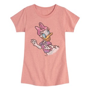 Girls' - Disney - Daisy Color Sketch Fitted Short Sleeve Graphic T-Shirt - 1 of 4