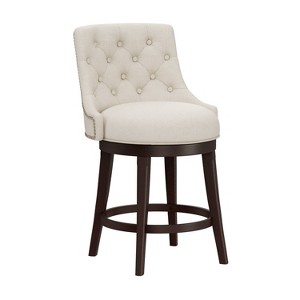 Hillsdale Furniture 24" Halbrooke Swivel Counter Height Barstool Smoke/Cream: Upholstered, Rubberwood Legs, Foam Filled - 1 of 4