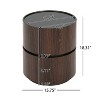 HDZNVF Double Layer Storage Round Side Table, Brown and Black - 4 of 4