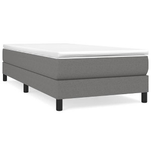 vidaXL Bed Frame Dark grey Polyester, Plywood, Engineered wood Twin - 1 of 4