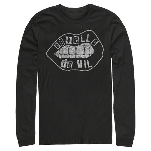 Men's Cruella Distressed Lips Logo Long Sleeve Shirt - 1 of 4