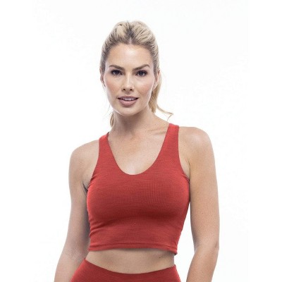 Rib V-Neck Cropped Tank - LEZAT