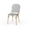 Outdoor PE Rattan and Aluminum Armless French Bistro Chairs, Set of 2, Gray and Bamboo Finish - 2 of 4