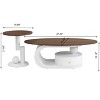 KWPZQEB Modern Nesting Coffee Table Set of 2, Oval Center Table and Round End Table with Storage Drawer, Luxury Cocktail Table for Living Room - 4 of 4