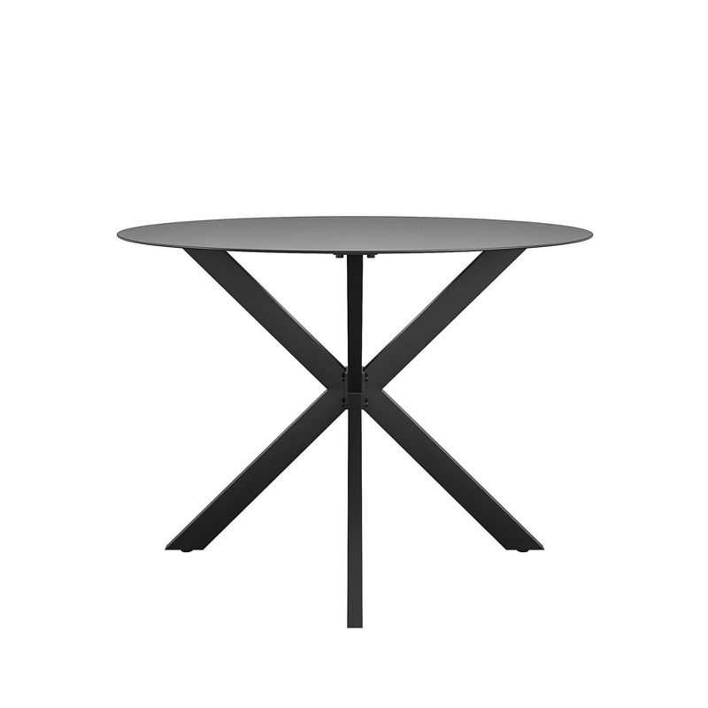 Circi Collection Round Dining Table with Glass Top - Black and Charcoal - CosmoLiving by Cosmoplitan, 4 of 11