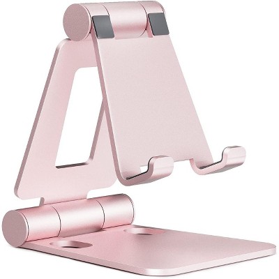 Attop Dual Folding Cell Phone Stand, Fully Adjustable Foldable Desktop Phone Holder Cradle Dock Compatible with Phone, Nintendo Switch, All Phones