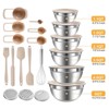 Itopfox 20-Piece Kitchen Mixing Bowl Set with Airtight Lids Stainless Steel Bowls, Non-Slip Silicone Bottoms, 3 Grater Attachments, Ideal for Serving - 2 of 4