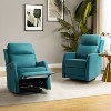Set of 2 Ofelia Wooden Upholstery Wingback Swivel Recliner for Bedroom and Living Room |Artful Living Design-TEAL - 2 of 4