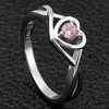 Christine Engagement Ring for Women Promise Heart Birthstone Cz Sterling Silver by Ginger Lyne - 4 of 4