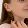 Girls' Sparkling Clear CZ Bezel Set Screw Back 14k Gold Earrings - In Season Jewelry - 3 of 4