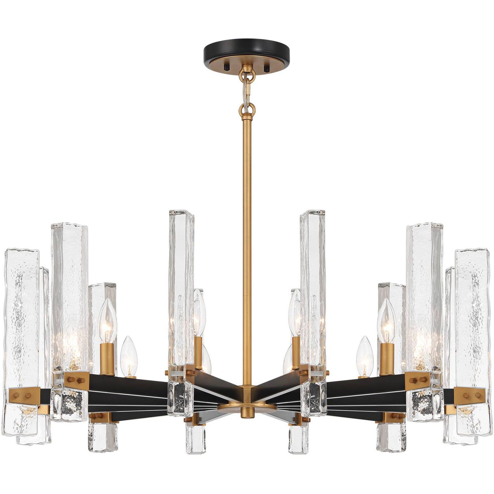 Possini Euro Design Daphne 32 1/4" Mid Century Modern Chandelier Ceiling Light Fixture Dining Room Over Table Hanging 12-Light Black Gold Finish