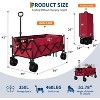 Heavy Duty Utility Beach Wagon Cart, Collapsible Wagon Beach with All Terrain Wheels, Extra Long WagonCart Foldable with Cup Holders for Sand - 3 of 4