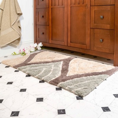 Davenport Tan and Beige Cotton Tufted Bath Rug Set