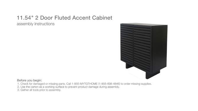 2 Door Fluted Accent Cabinet Black - Threshold&#8482;, 2 of 8, play video
