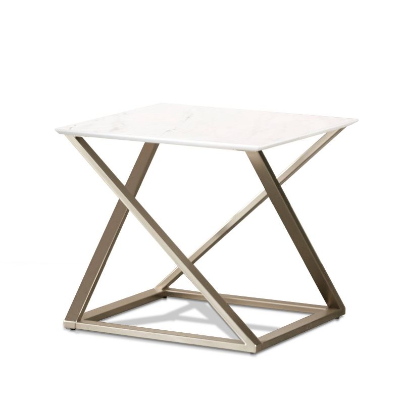 Zurich Square End Table White/Chrome - Steve Silver Co., 1 of 5