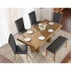 Farmhouse Dining Set for 6 People, Extendable Dining Table with Removable Leaf, Rubberwood Frame Chairs with Polyester Cushion-Coolbibila - 3 of 4