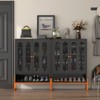 Okak Shoe Cabinet, Shoe Organizer with Three Adjustable Shevles and Double-sided Mesh DoorS, Cabinet for Entryway, Living Room, Hallway, Black - 3 of 4