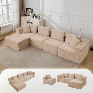 Modular Sectional Sofa,Modern Cloud Sectional Couch with Deep Seat, Boneless Couch with Chaise for Living Room Apartments Bedroom - 1 of 4