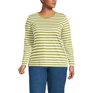 Lands' End Women's Relaxed Supima Cotton Long Sleeve Crew Neck T-Shirt - 1 of 4