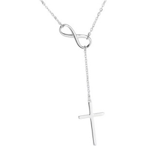 Clotth Sterling Silver Cross Necklace for Women - 925 Silver Choker with Cubic Zirconia,Faith-Based Accessory for Wedding,Birthday - 1 of 4