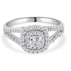 Pompeii3 1Ct TW Diamond Double Cushion Halo Engagement Ring in 10k White Gold - 4 of 4