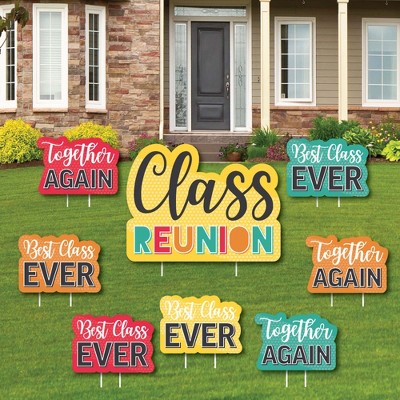 Big Dot of Happiness Class Reunion - Yard Sign and Outdoor Lawn Decorations - Class Reunion Yard Signs - Set of 8