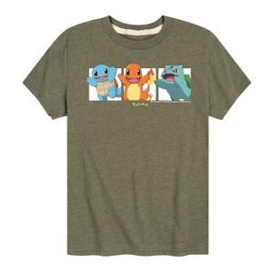 Boys' - Pokémon - Squirtle Charmander Bulbasaur Kanto Region Starters Short Sleeve Graphic T-Shirt - 1 of 4