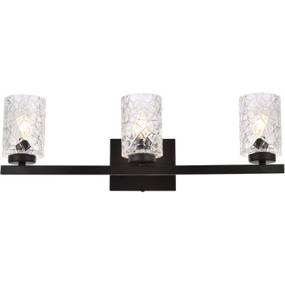 Elegant Lighting Cassie 3 lights bath sconce in black with clear shade