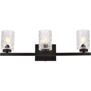 Elegant Lighting Cassie 3 lights bath sconce in black with clear shade - 1 of 4