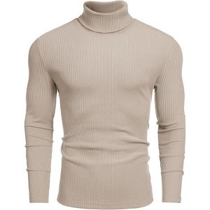 COOFANDY Men's Ribbed Turtleneck Sweater Casual Basic Long Sleeve Knitted Pullover Sweater - 1 of 4
