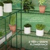 4.6' x 4.7' Portable Greenhouse, Water/UV Resistant Walk-In Small Outdoor Green House with 2 Tier U-Shaped Flower Rack Shelves, Roll Up Door & Windows - 4 of 4