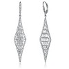 Guili Shimmering & Rosy Cascade GV Sterling Silver Clear Cubic Zirconia Drop Earrings for a Radiant, Elegant Look and Feminine Fashion Statement - 4 of 4