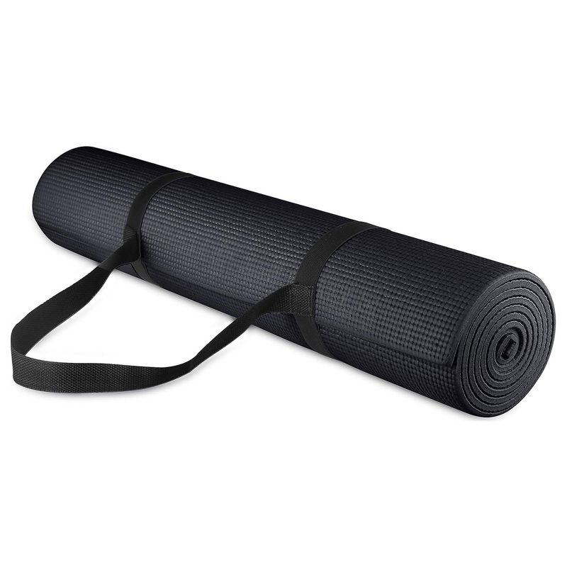 Signature Fitness All Purpose 0.25 Inch Thick High Density No Tear Exercise Yoga Mat with Strap & Lightweight Features for Indoor & Outdoor Use, 2 of 6