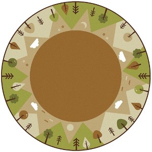Carpets for Kids KIDSoft Tranquil Mountains Classroom Rug, 6' Round, Tan - 1 of 4