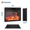 GustoWave 23" Slim Electric Fireplace with Remote, 1500W Wall Fireplace W/3 Flame Colors for Bedroom, Living Room, Black - 2 of 4