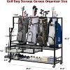 COZONY Golf Bag Storage Garage Organizer, Holds 4 Golf Bags, Clubs & Accessories, with 4 Wheels, Drawers for Shoes & Equipment – Ideal for Garage - 2 of 4