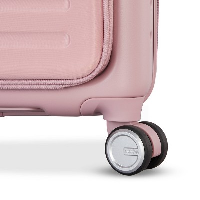 American Tourister Open Front Hardside Carry On Spinner Suitcase - Cosmetic Pink‼️light dirt gently used‼️