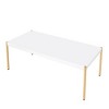 53" Composite Wood & Metal Coffee Table with Minimalistic Design and Metal Tube Legs for Living Room or Lounge - 4 of 4